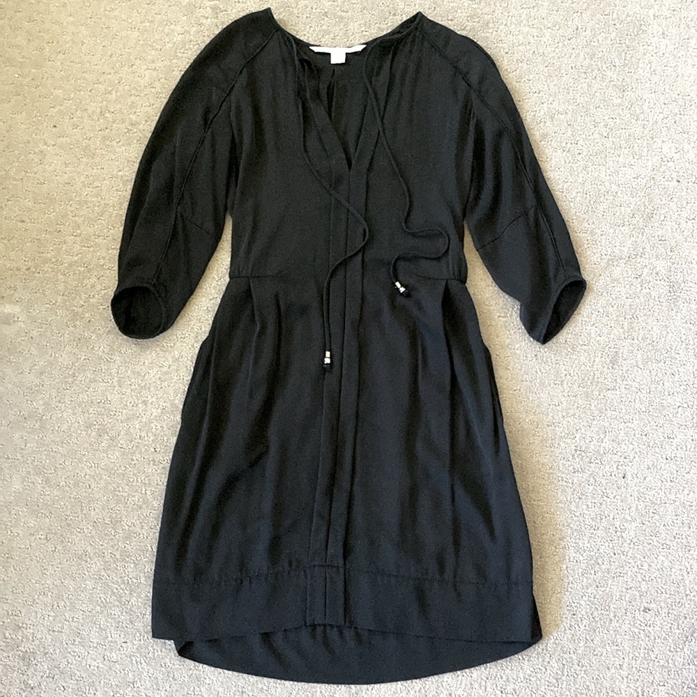 DVF Apona tie-neck silk-blend dress, Sz 4.